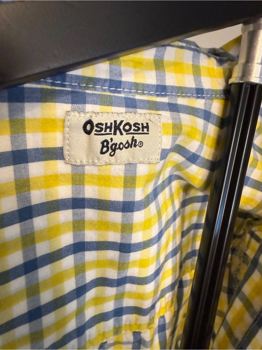 OshKosh B'gosh Yellow & Blue Plaid Cotton Button-Down